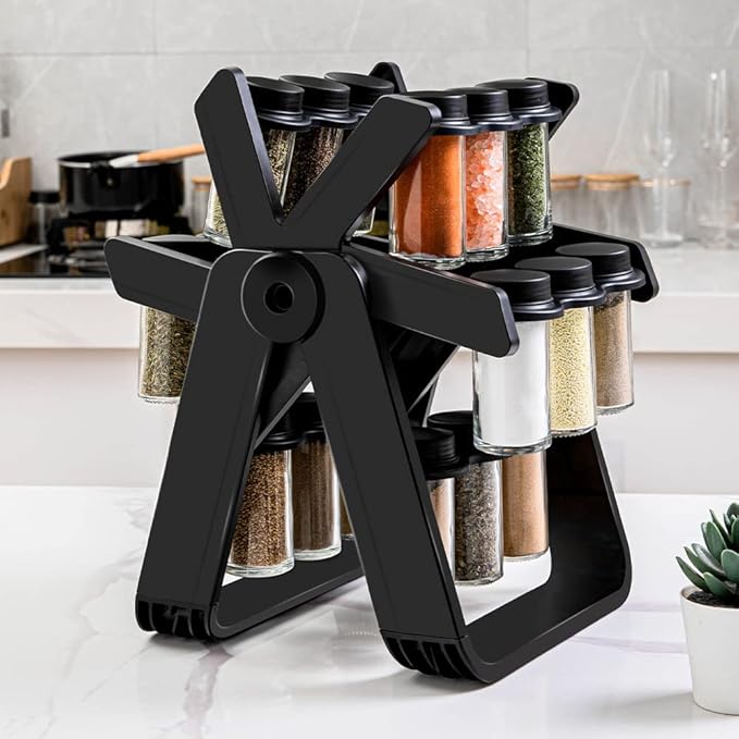 Spice Rack Organizer With 18 Spice Jars